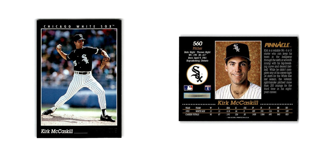 Kirk McCaskill 1993 Pinnacle #560 Chicago White Sox Baseball Card NM