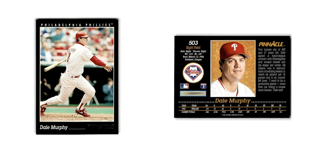Dale Murphy 1993 Pinnacle #503 Philadelphia Phillies Baseball Card NM