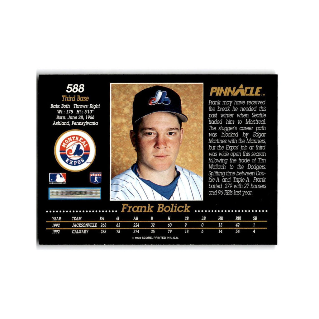 Frank Bolick Rookie 1993 Pinnacle #588 Montreal Expos Baseball Card NM