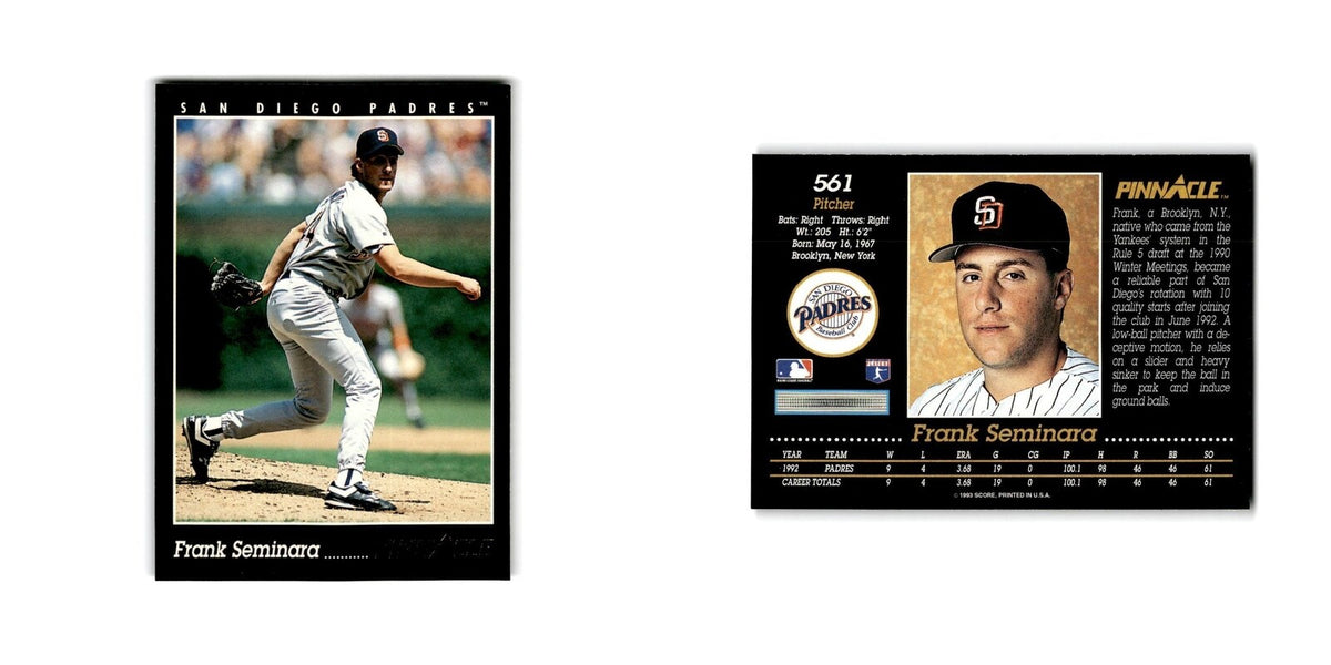Frank Seminara 1993 Pinnacle #561 San Diego Padres Baseball Card NM