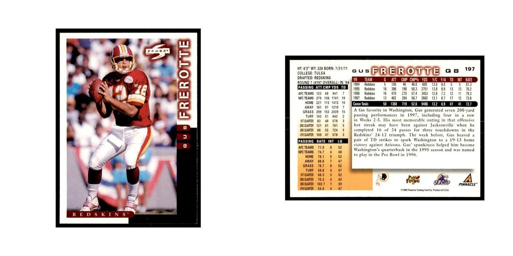 1998 Score Gus Frerotte Football Cards #197