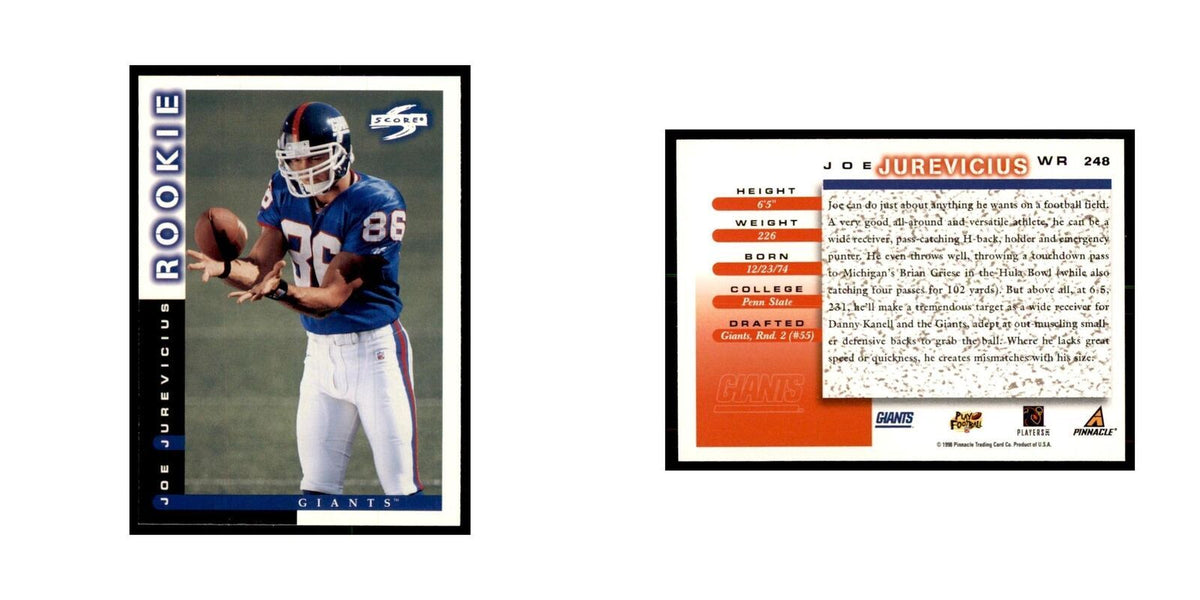 1998 Score Joe Jurevicius RC Football Cards #248
