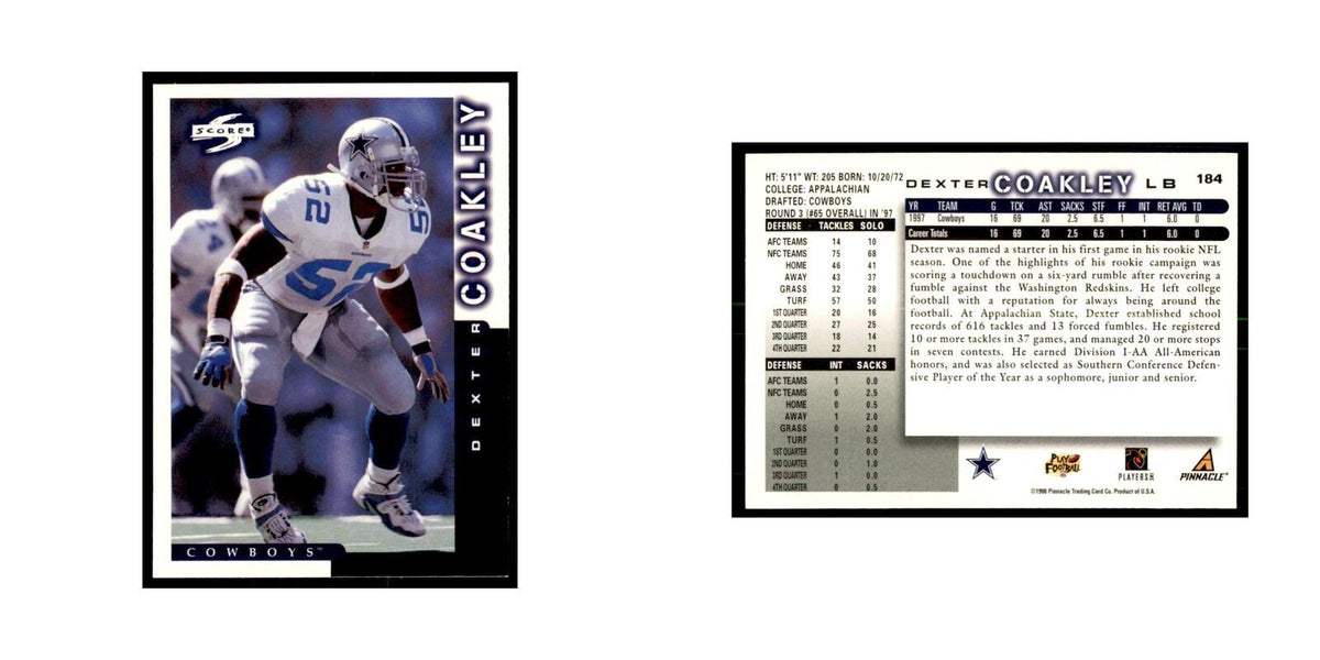 1998 Score Dexter Coakley Football Cards #184
