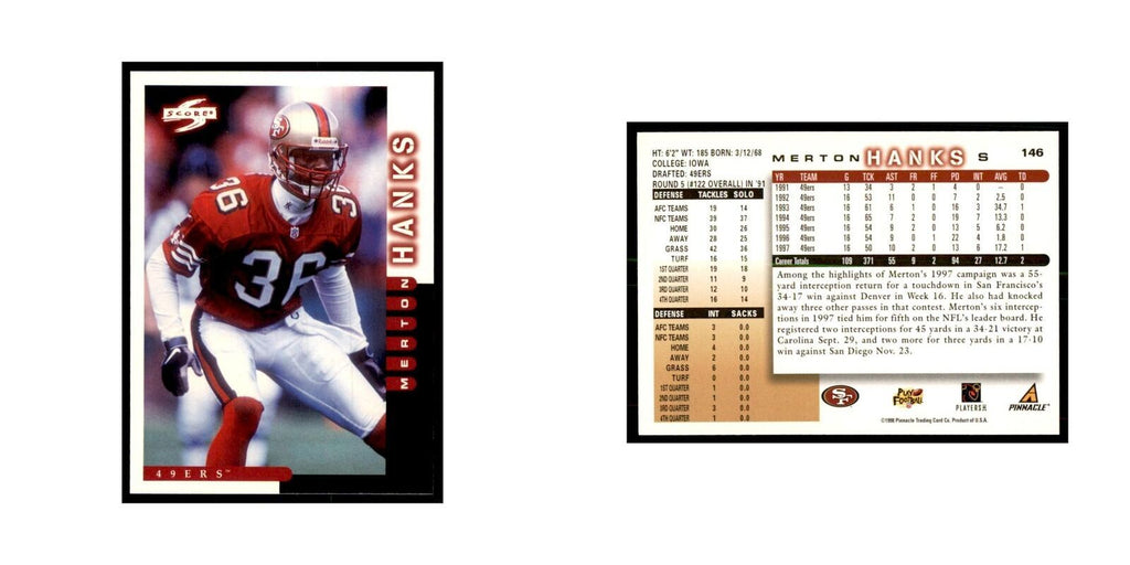 1998 Score Merton Hanks Football Cards #146