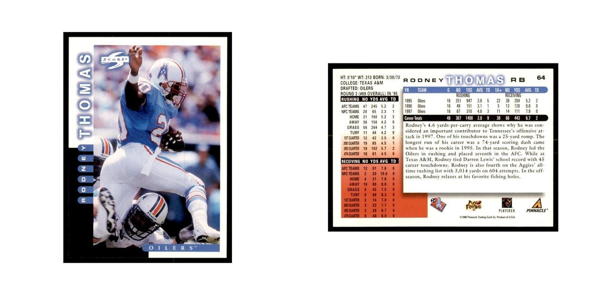 1998 Score Rodney Thomas Football Cards #64