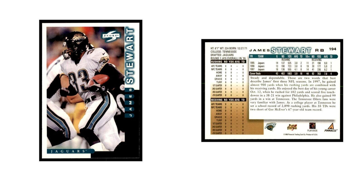 1998 Score James Stewart Football Cards #194