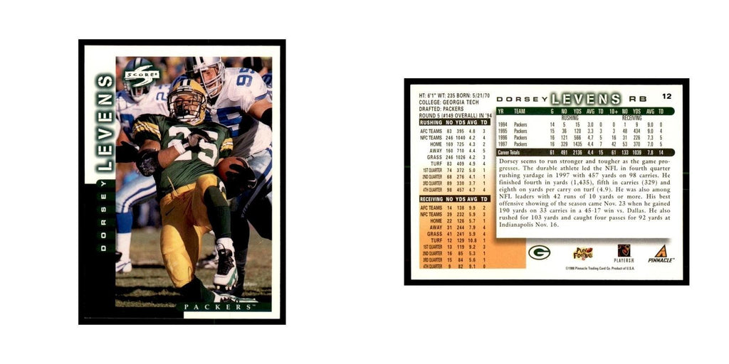 1998 Score Dorsey Levens Football Cards #12