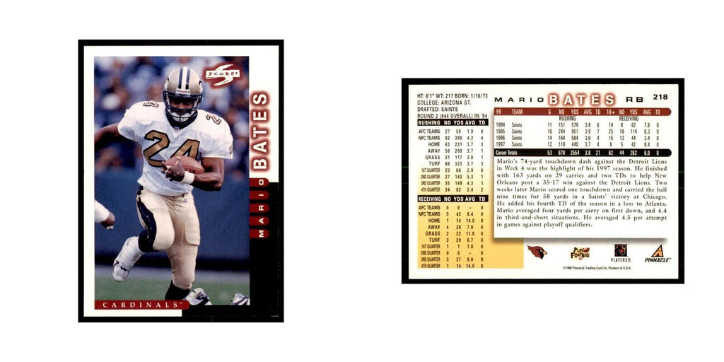 1998 Score Mario Bates Football Cards #218