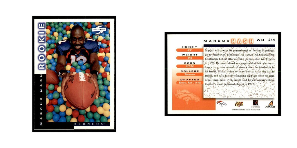 1998 Score Marcus Nash RC Football Cards #244