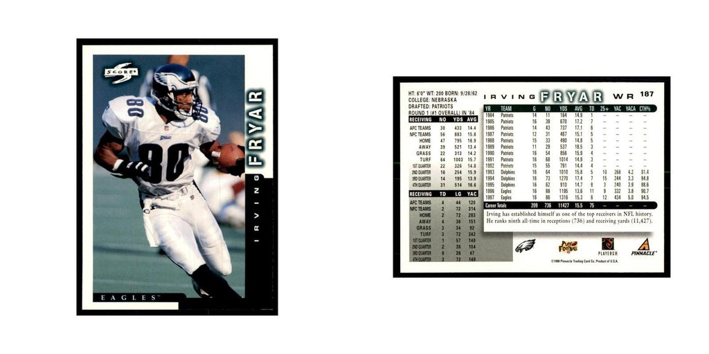 1998 Score Irving Fryar Football Cards #187