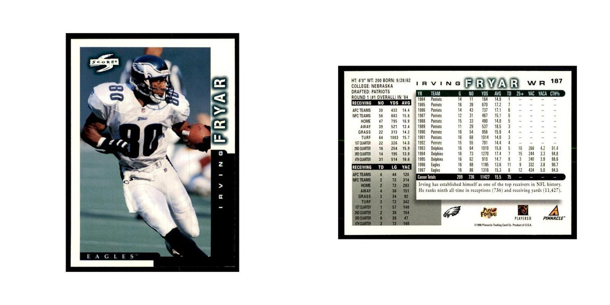 1998 Score Irving Fryar Football Cards #187