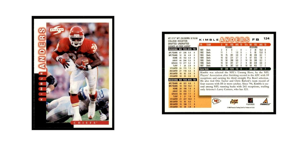 1998 Score Kimble Anders Football Cards #124