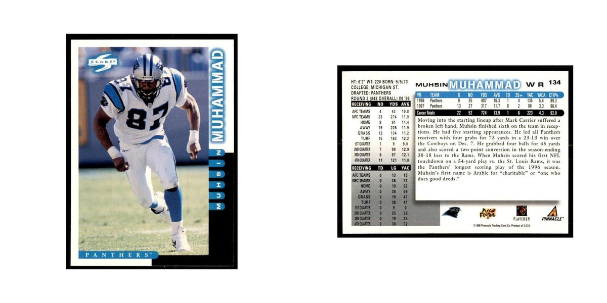 1998 Score Muhsin Muhammad Football Cards #134