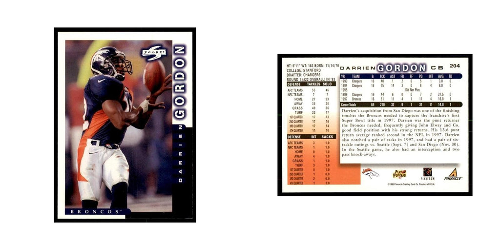 1998 Score Darrien Gordon Football Cards #204