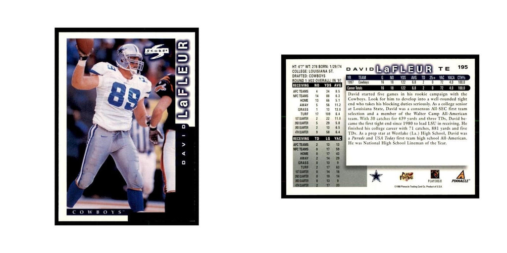 1998 Score David LaFleur Football Cards #195