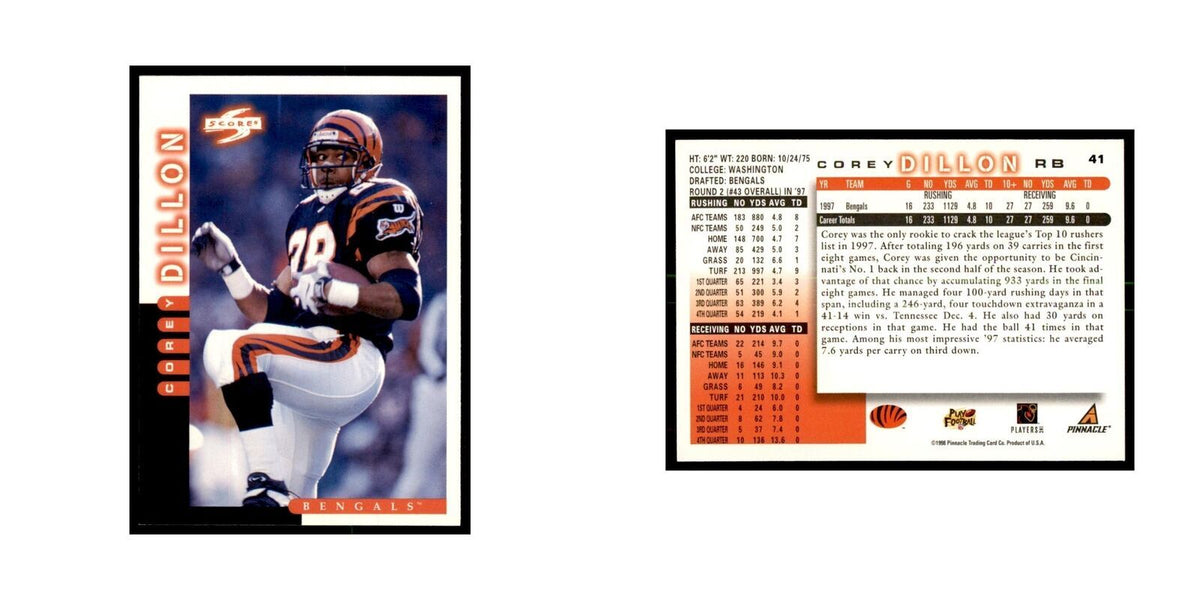 1998 Score Corey Dillon Football Cards #41