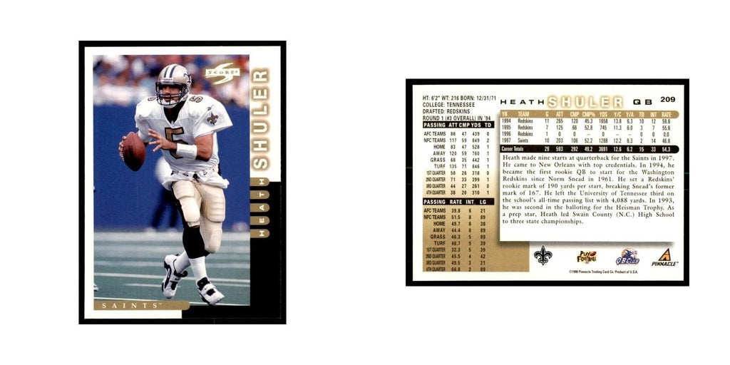 1998 Score Heath Shuler Football Cards #209