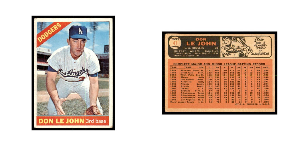 1966 Topps Don Le John Baseball Cards #41