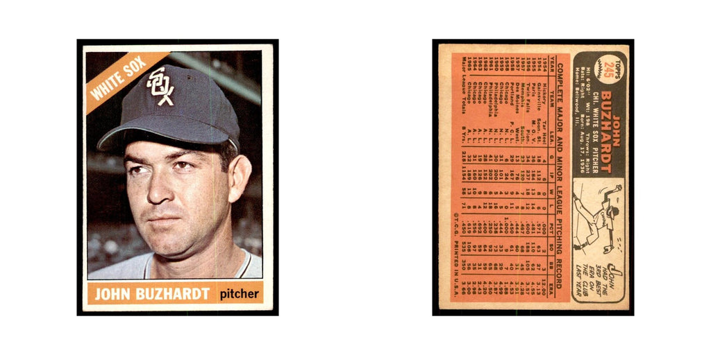 1966 Topps John Buzhardt Baseball Cards #245