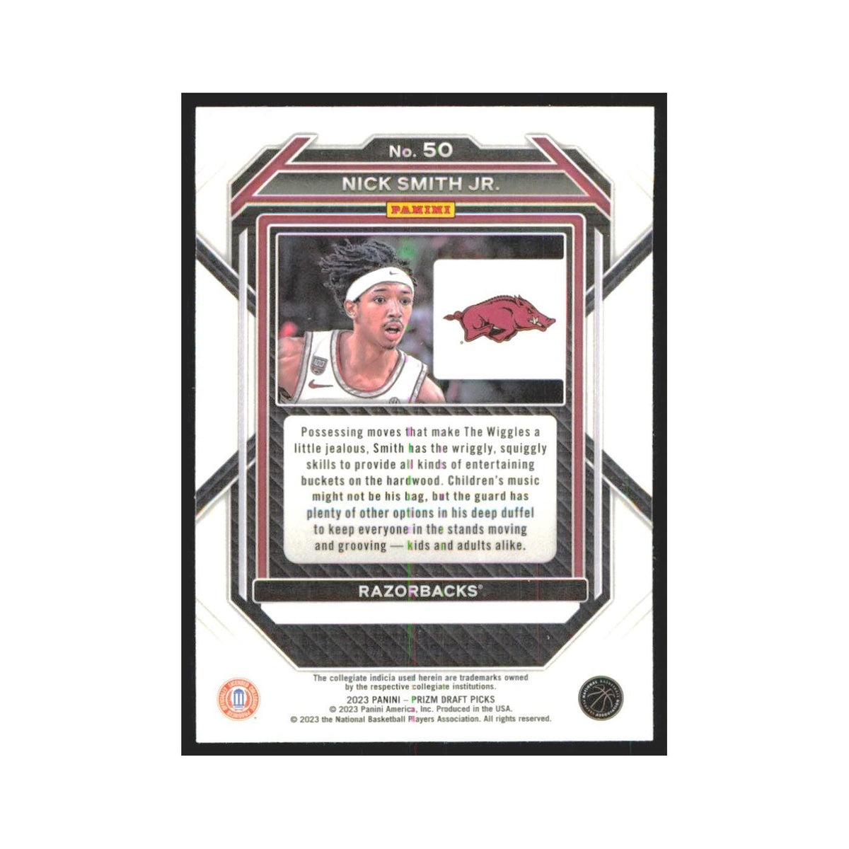 2023 Panini Prizm Draft Nick Smith Jr. RC Arkansas Razorbacks #50