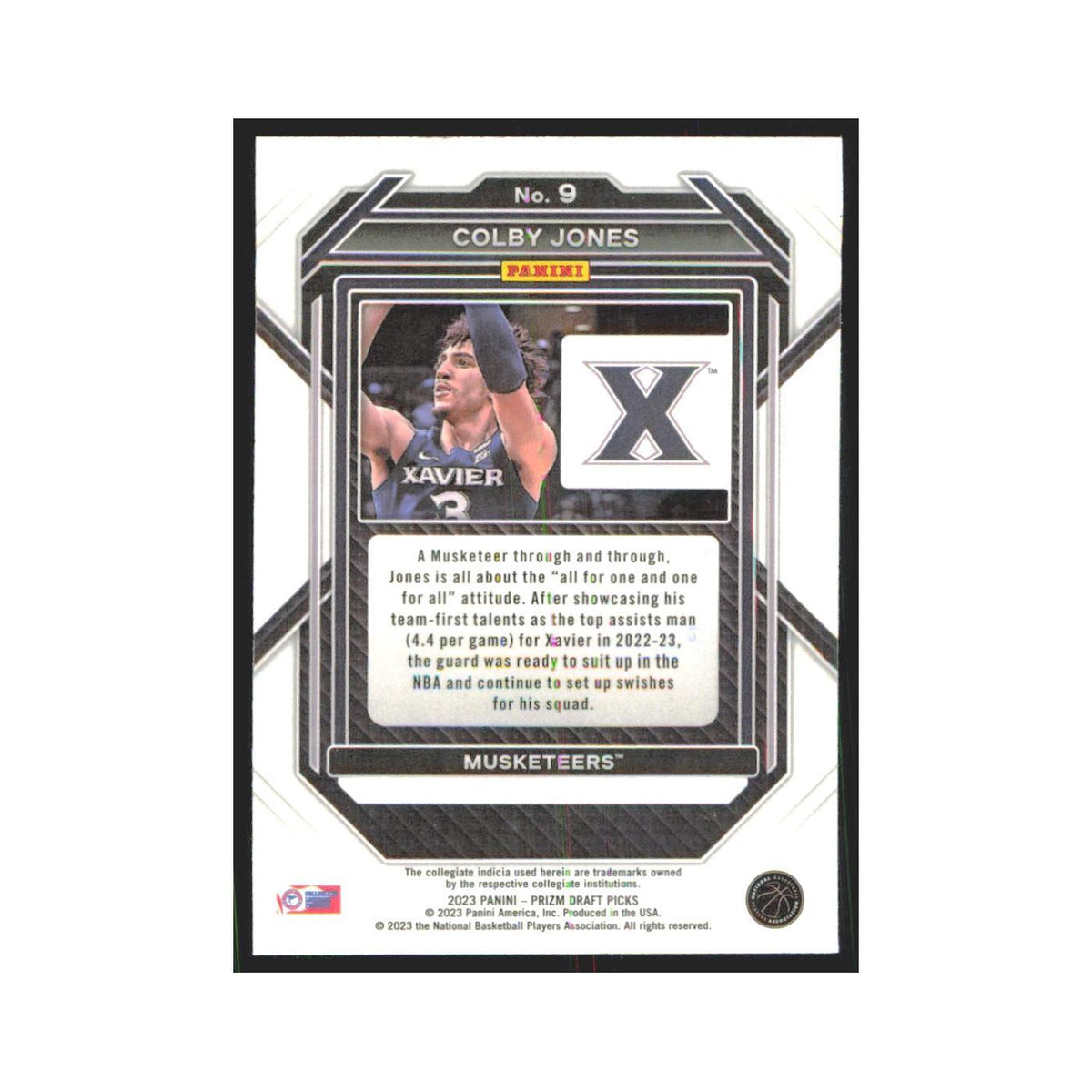 2023 Panini Prizm Draft Colby Jones RC Xavier Musketeers #9