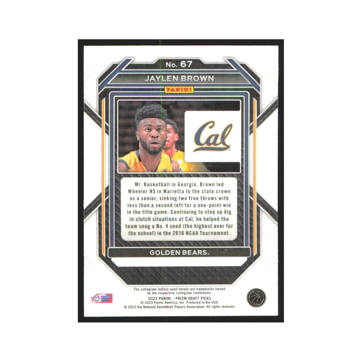 2023 Panini Prizm Draft Jaylen Brown California Golden Bears #67