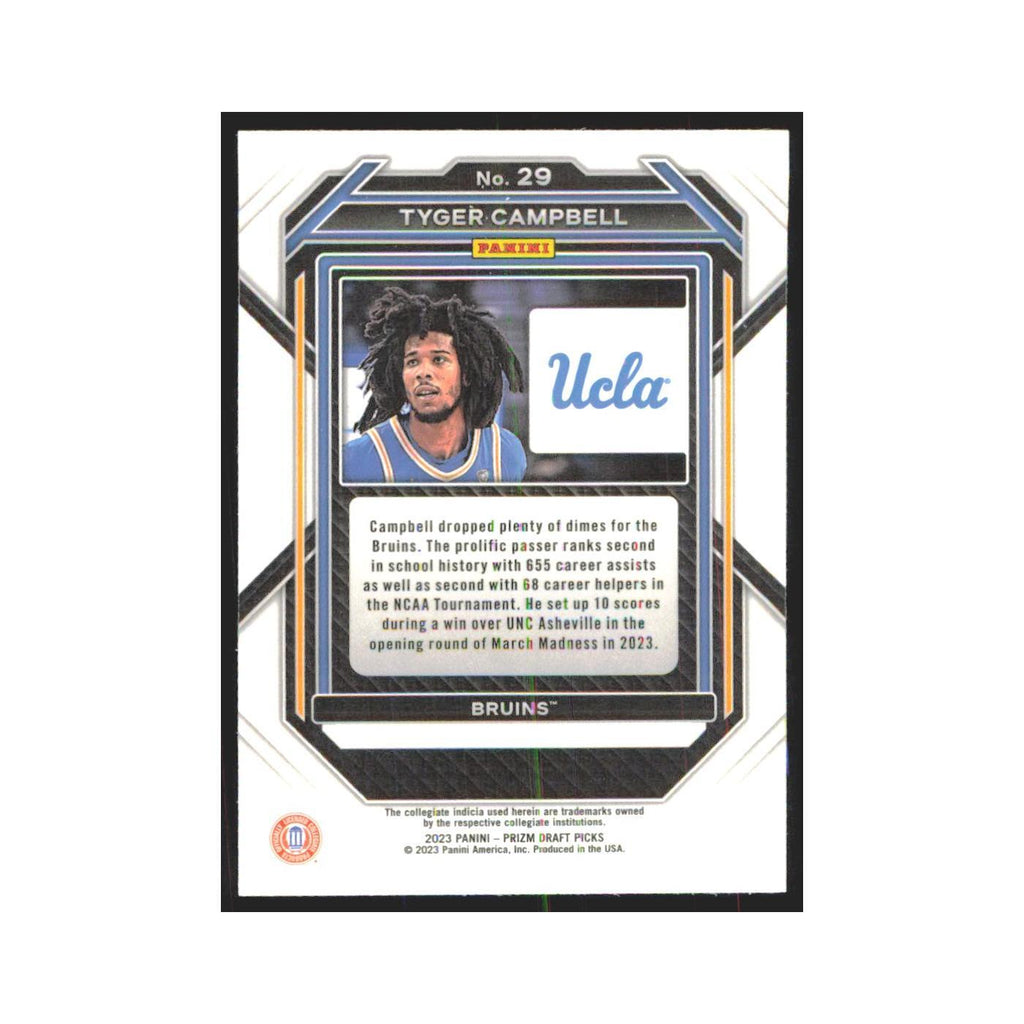 2023 Panini Prizm Draft Tyger Campbell RC UCLA Bruins #29