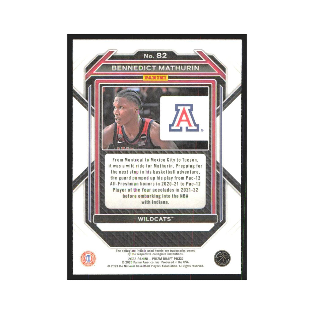 2023 Panini Prizm Draft Bennedict Mathurin Arizona Wildcats #82