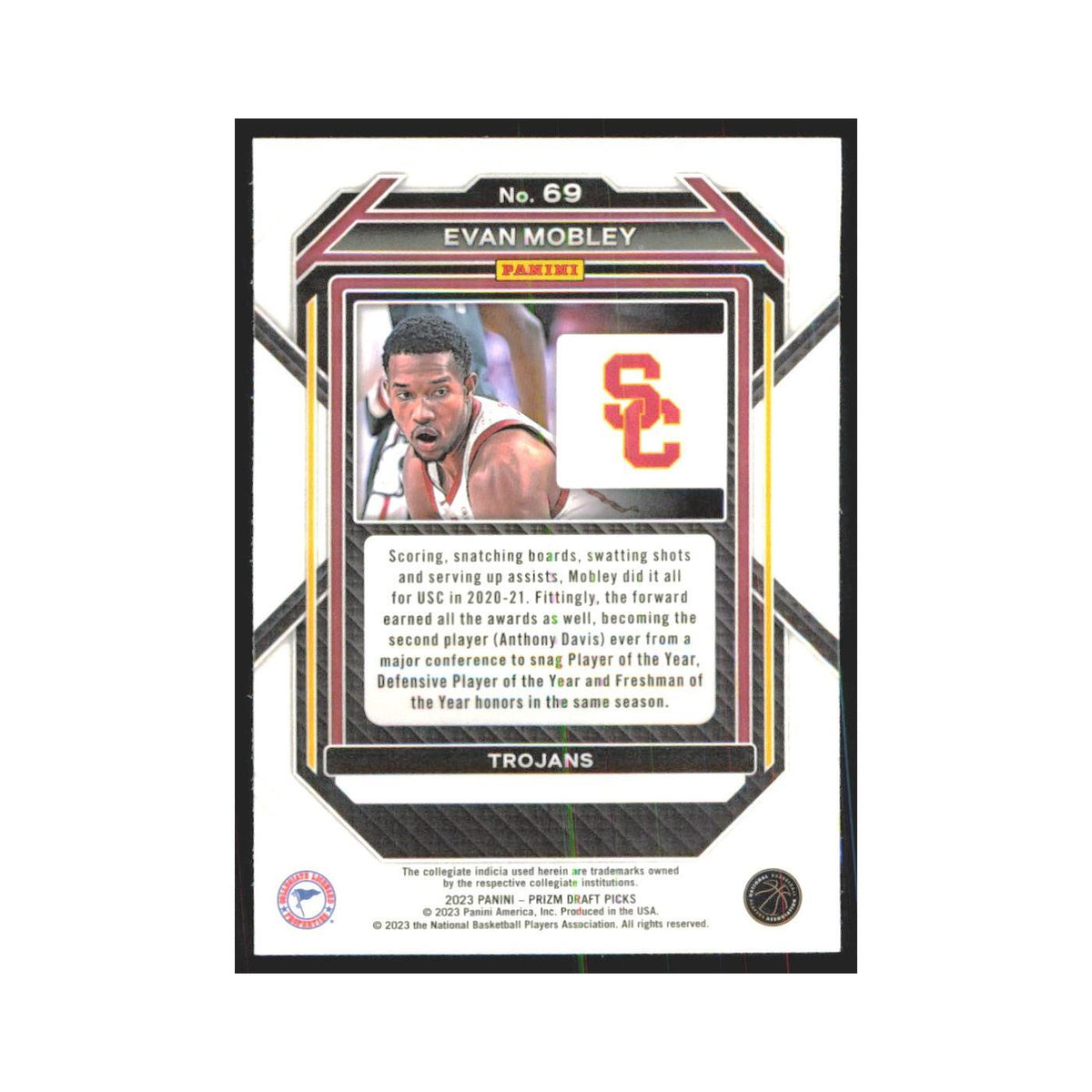 2023 Panini Prizm Draft Evan Mobley USC Trojans #69