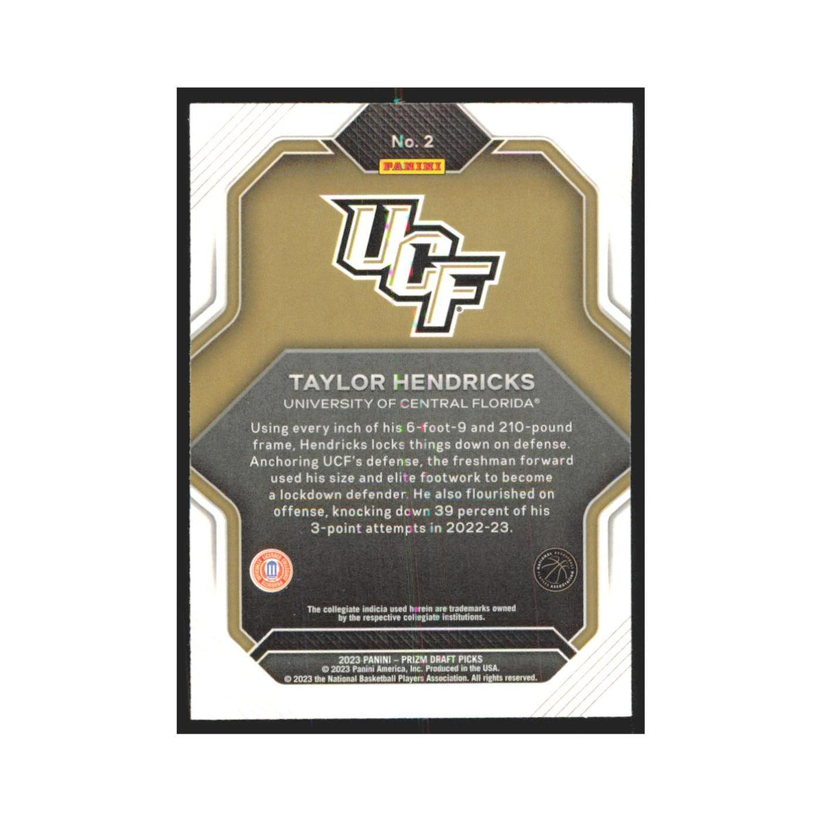 2023 Panini Prizm Draft Taylor Hendricks RC Central Florida Knights #2