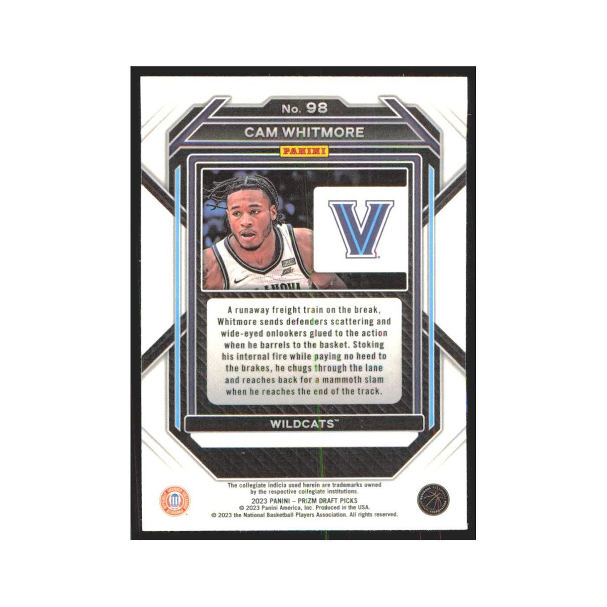 2023 Panini Prizm Draft Cam Whitmore RC Villanova Wildcats #98