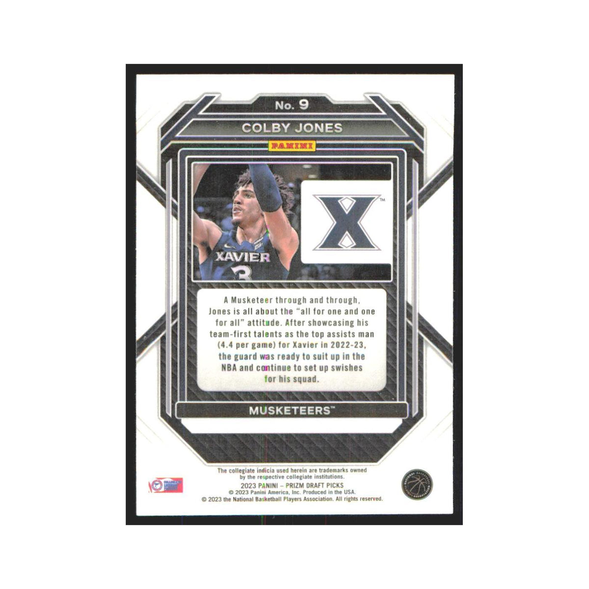 2023 Panini Prizm Draft Colby Jones RC Xavier Musketeers #9