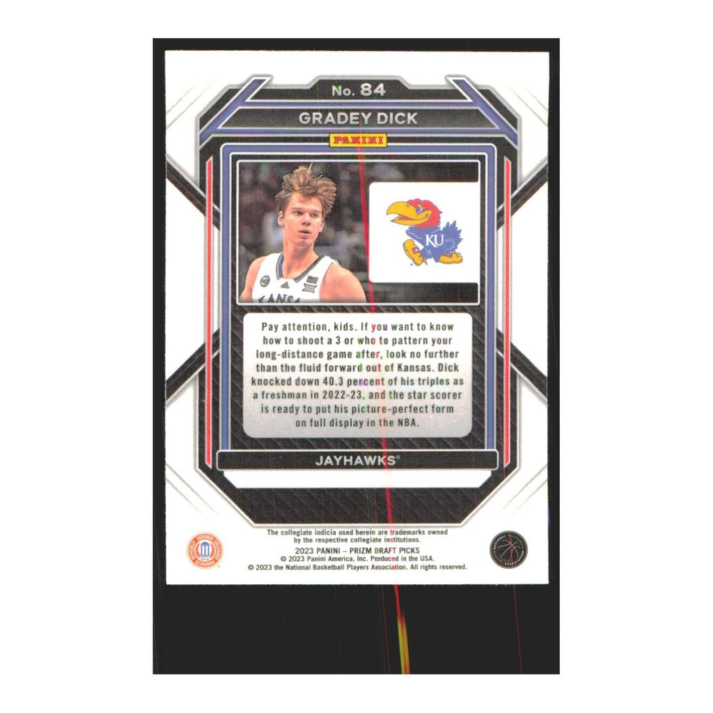 2023 Panini Prizm Draft Gradey Dick RC Kansas Jayhawks #84