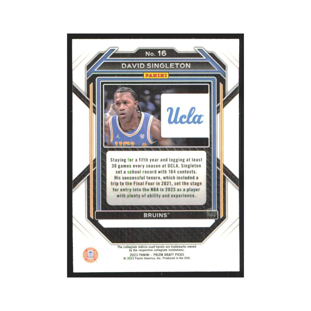 2023 Panini Prizm Draft David Singleton RC UCLA Bruins #16
