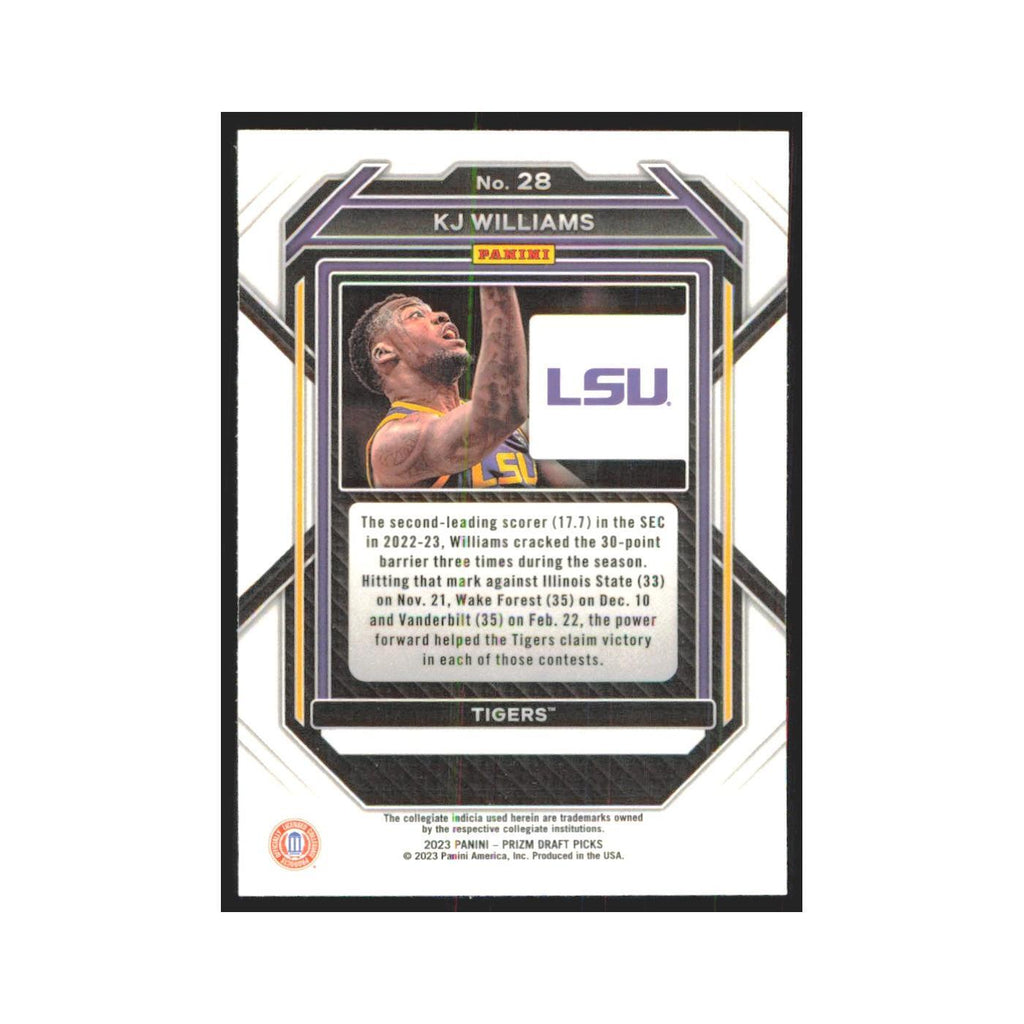 2023 Panini Prizm Draft KJ Williams RC LSU Tigers #28