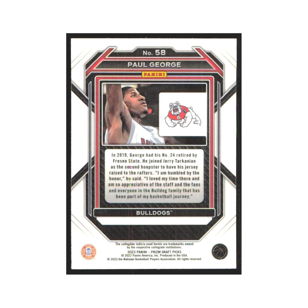 2023 Panini Prizm Draft Paul George Fresno State Bulldogs #58