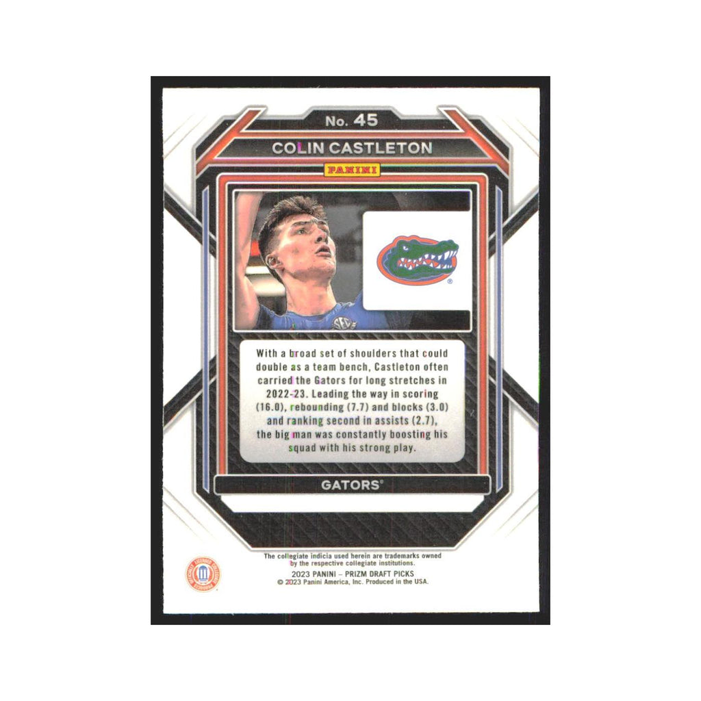 2023 Panini Prizm Draft Colin Castleton RC Florida Gators #45
