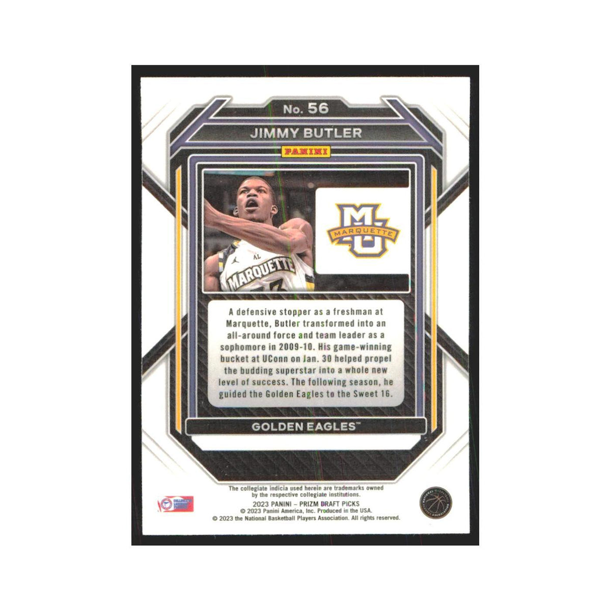 2023 Panini Prizm Draft Jimmy Butler Marquette Golden Eagles #56