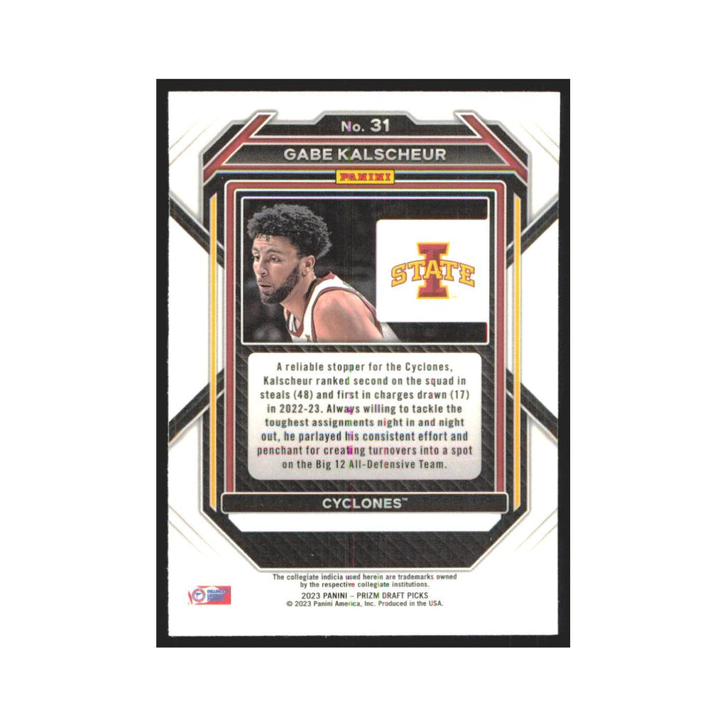 2023 Panini Prizm Draft Gabe Kalscheur RC Iowa State Cyclones #31