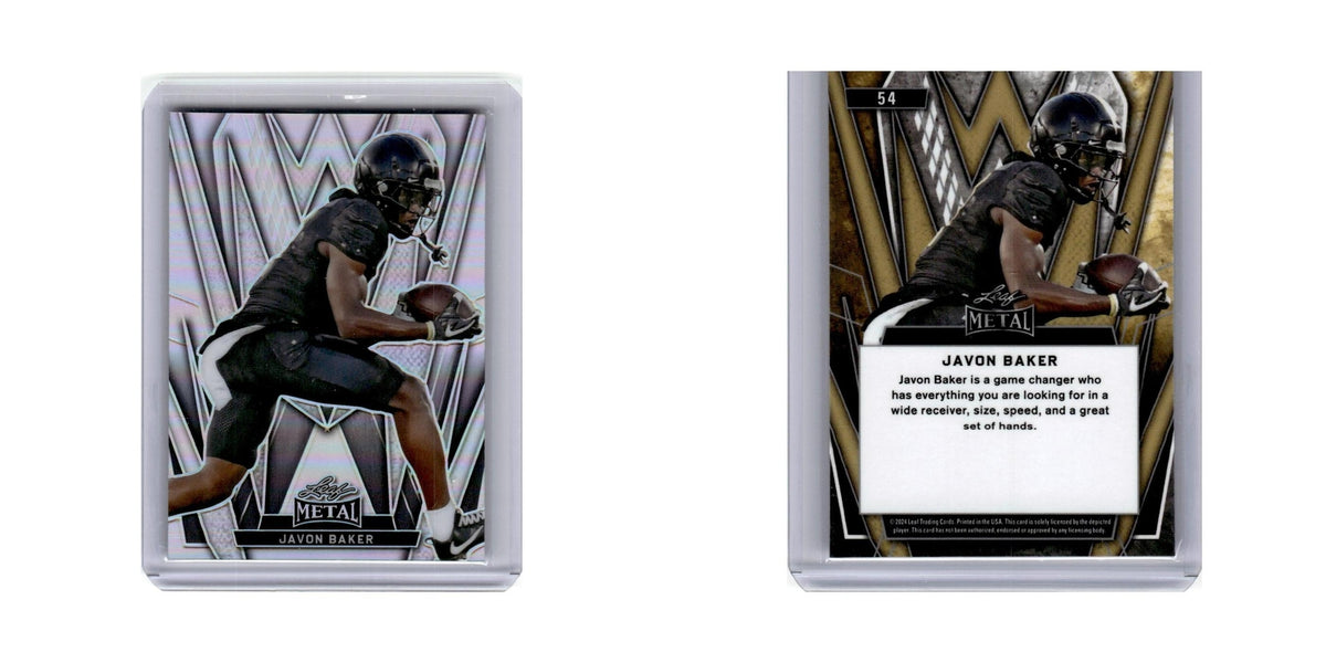 Javon Baker 2024 Leaf Metal #54 Football Card NM