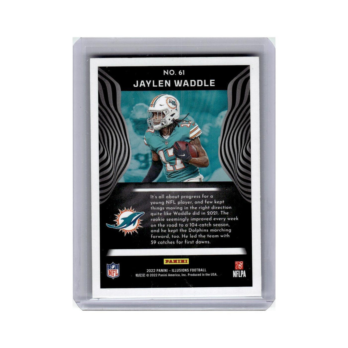 Jaylen Waddle 2022 Panini Illusions #61 Miami Dolphins Football Card NM