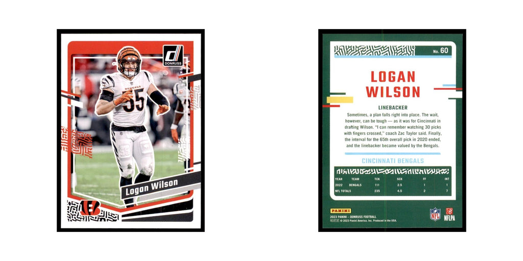 Logan Wilson 2023 Donruss #60 Cincinnati Bengals Football Card NM