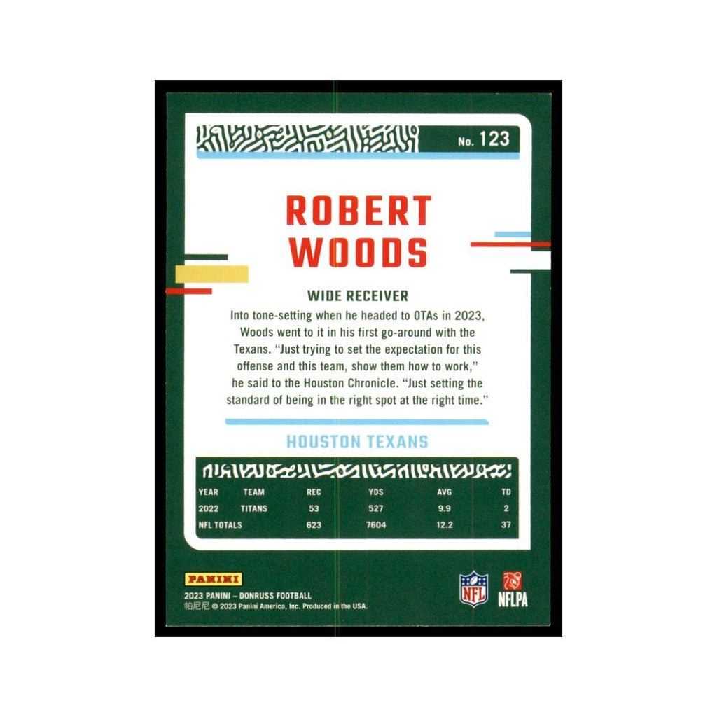 Robert Woods 2023 Donruss #123 Houston Texans Football Card NM
