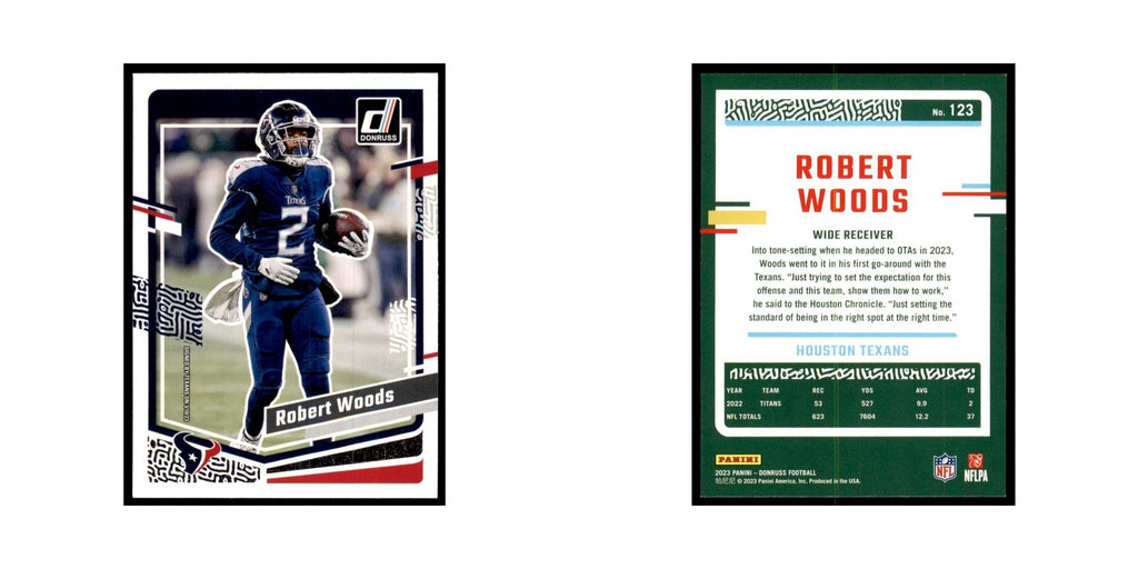 Robert Woods 2023 Donruss #123 Houston Texans Football Card NM