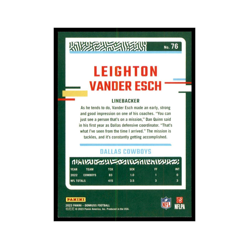 Leighton Vander Esch 2023 Donruss #76 Dallas Cowboys Football Card NM