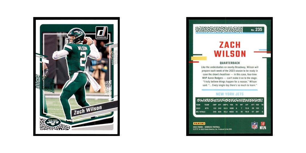 Zach Wilson 2023 Donruss #235 New York Jets Football Card NM