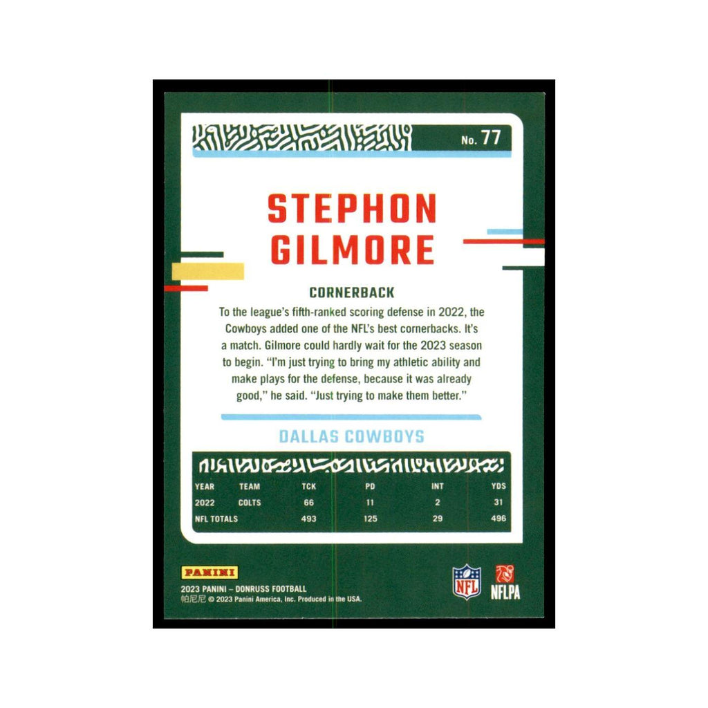 Stephon Gilmore 2023 Donruss #77 Dallas Cowboys Football Card NM