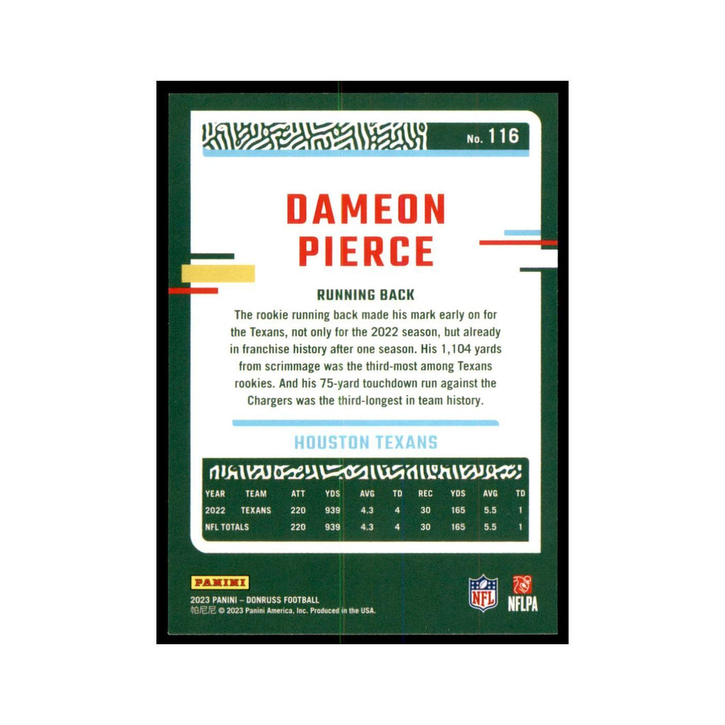 Dameon Pierce 2023 Donruss #116 Houston Texans Football Card NM
