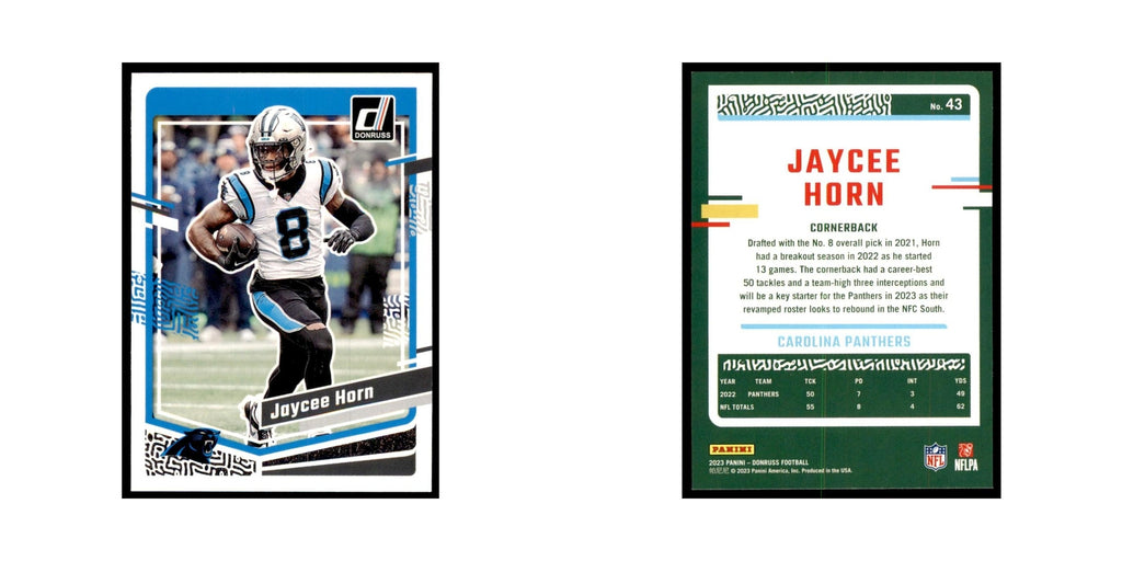 Jaycee Horn 2023 Donruss #43 Carolina Panthers Football Card NM