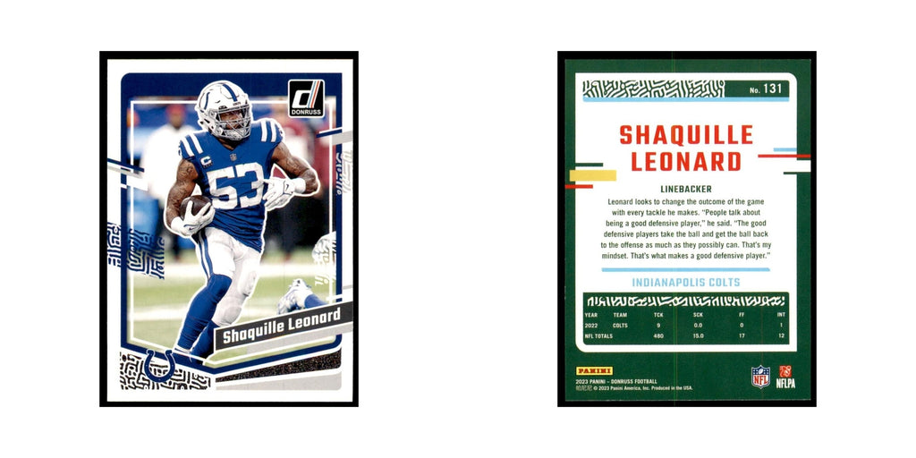 Shaquille Leonard 2023 Donruss #131 Indianapolis Colts Football Card NM
